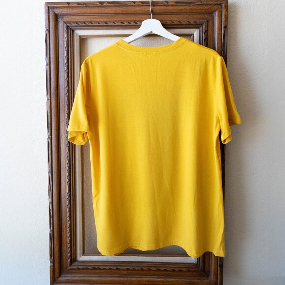 Rodeo Tee Womens Sz XL Yellow Black Retro 1985 Graphic Short Sleeve Western - Picture 4 of 4